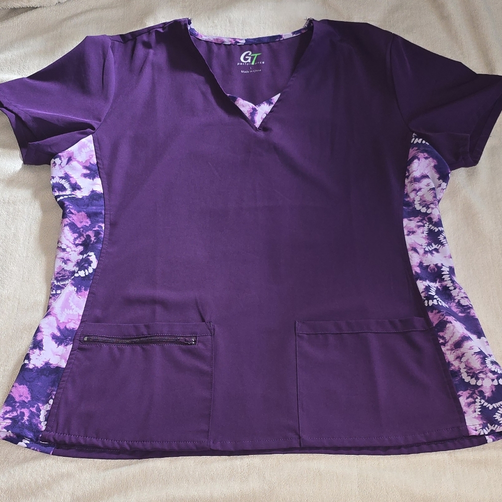 Purple Women's TopGT Performances Purple Short Sleeve Scrub Top